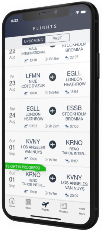 Upcoming flights